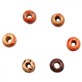 Maxbell 100pcs 10-17mm Printed Large Hole Wooden Beads Charm for DIY Jewelry 10mm