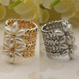 Maxbell Handmade Pearl Scarf Tube Ring Bohemian Shawl Clip Valentine's Gift Golden