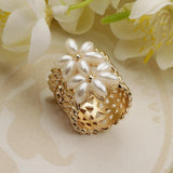 Maxbell Handmade Pearl Scarf Tube Ring Bohemian Shawl Clip Valentine's Gift Golden