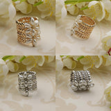Maxbell Handmade Pearl Scarf Tube Ring Bohemian Shawl Clip Valentine's Gift Golden