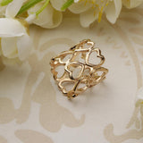 Maxbell Love Mini Heart Shape Silk Chiffon Scarf Clip Ring Shawl Holder Clasp Golden