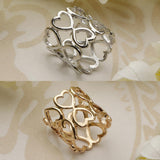 Maxbell Love Mini Heart Shape Silk Chiffon Scarf Clip Ring Shawl Holder Clasp Golden