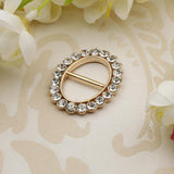 Maxbell Fashion Crystal Rhinestone Oval Scarf Holder Clip Buckle Women Jewelry Gold