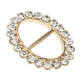 Maxbell Fashion Crystal Rhinestone Oval Scarf Holder Clip Buckle Women Jewelry Gold