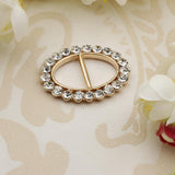 Maxbell Fashion Crystal Rhinestone Oval Scarf Holder Clip Buckle Women Jewelry Gold