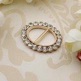 Maxbell Fashion Crystal Rhinestone Oval Scarf Holder Clip Buckle Women Jewelry Gold