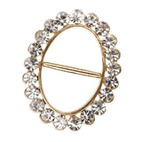 Maxbell Fashion Crystal Rhinestone Oval Scarf Holder Clip Buckle Women Jewelry Gold