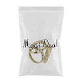 Maxbell Lady Unique Triple-Ring Silk Chiffon Scarf Clips Rings Holder Jewelry Gold