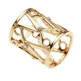 Maxbell Hollow Out Cylinder Scissor Shape Silk Chiffon Scarf Shawl Holder Gold