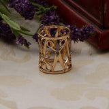 Maxbell Hollow Out Cylinder Scissor Shape Silk Chiffon Scarf Shawl Holder Gold