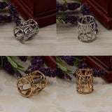 Maxbell Hollow Out Cylinder Scissor Shape Silk Chiffon Scarf Shawl Holder Gold