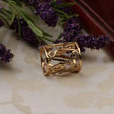 Maxbell Hollow Out Cylinder Scissor Shape Silk Chiffon Scarf Shawl Holder Gold