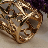 Maxbell Hollow Out Cylinder Scissor Shape Silk Chiffon Scarf Shawl Holder Gold