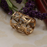Maxbell Hollow Out Cylinder Scissor Shape Silk Chiffon Scarf Shawl Holder Gold