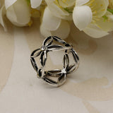 Maxbell Antique Scarf Ring Buckle Silk Scarf Ring Clip for Women Lady Antique Silver