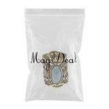 Maxbell Rhinestone Turquoise Chiffon Scarf Clips Rings Holder Jewelry Antique Bronze