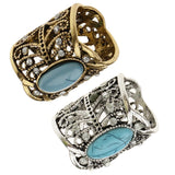 Maxbell Rhinestone Turquoise Chiffon Scarf Clips Rings Holder Jewelry Antique Bronze