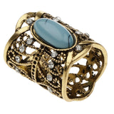 Maxbell Rhinestone Turquoise Chiffon Scarf Clips Rings Holder Jewelry Antique Bronze