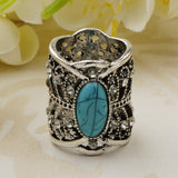 Maxbell Rhinestone Turquoise Chiffon Scarf Clips Rings Holder Jewelry Antique Silver