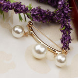 Maxbell Imitation Pearl Charms Dangle Arc-shaped Safety Collor Sweater Pin Golden