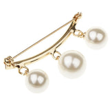 Maxbell Imitation Pearl Charms Dangle Arc-shaped Safety Collor Sweater Pin Golden