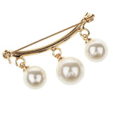 Maxbell Imitation Pearl Charms Dangle Arc-shaped Safety Collor Sweater Pin Golden