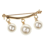 Maxbell Imitation Pearl Charms Dangle Arc-shaped Safety Collor Sweater Pin Golden