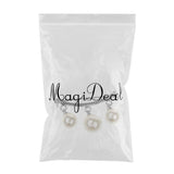 Maxbell Imitation Pearl Charms Dangle Arc-shaped Safety Collor Sweater Pin Silver