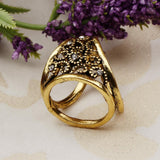 Maxbell Antique Scarf Ring Buckle Crystal Scarf Ring Clip for Women Antique Brass