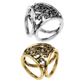 Maxbell Antique Scarf Ring Buckle Crystal Scarf Ring Clip for Women Antique Brass