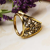 Maxbell Antique Scarf Ring Buckle Crystal Scarf Ring Clip for Women Antique Brass