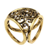 Maxbell Antique Scarf Ring Buckle Crystal Scarf Ring Clip for Women Antique Brass