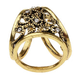 Maxbell Antique Scarf Ring Buckle Crystal Scarf Ring Clip for Women Antique Brass
