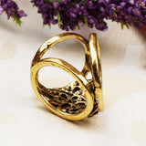 Maxbell Antique Scarf Ring Buckle Crystal Scarf Ring Clip for Women Antique Brass