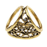 Maxbell Antique Scarf Ring Buckle Crystal Scarf Ring Clip for Women Antique Brass