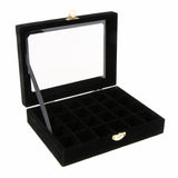 Maxbell Velvet Case Earring Necklace Organizer Display Jewelry Storage Box Black