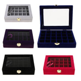 Maxbell Velvet Case Earring Necklace Organizer Display Jewelry Storage Box Black