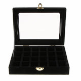 Maxbell Velvet Case Earring Necklace Organizer Display Jewelry Storage Box Black