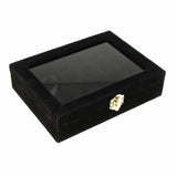 Maxbell Velvet Case Earring Necklace Organizer Display Jewelry Storage Box Black