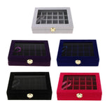 Maxbell Velvet Case Earring Necklace Organizer Display Jewelry Storage Box Black