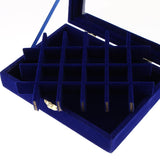 Maxbell Velvet Case Earring Necklace Organizer Display Jewelry Storage Box Deep Blue