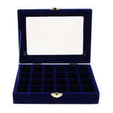 Maxbell Velvet Case Earring Necklace Organizer Display Jewelry Storage Box Deep Blue