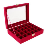 Maxbell Velvet Case Earring Necklace Organizer Display Jewelry Storage Box Rose Red