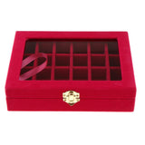 Maxbell Velvet Case Earring Necklace Organizer Display Jewelry Storage Box Rose Red