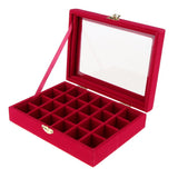 Maxbell Velvet Case Earring Necklace Organizer Display Jewelry Storage Box Rose Red