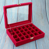 Maxbell Velvet Case Earring Necklace Organizer Display Jewelry Storage Box Rose Red