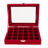 Maxbell Velvet Case Earring Necklace Organizer Display Jewelry Storage Box Rose Red