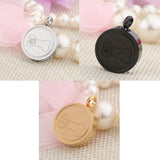 Maxbell Stainless Steel Bone Paw Print Round Cremation Keepsake Urn Pendant Silver