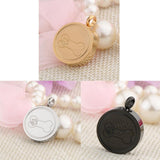 Maxbell Stainless Steel Bone Paw Print Round Cremation Keepsake Urn Pendant Silver