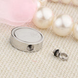 Maxbell Stainless Steel Bone Paw Print Round Cremation Keepsake Urn Pendant Silver